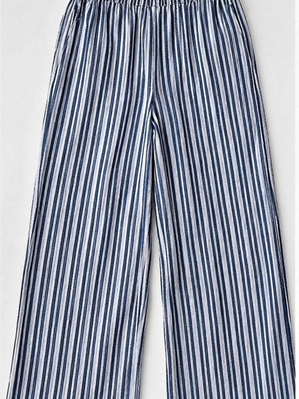 Jules & Leopold Striped Wide Leg Pants in Blue & White Size Medium